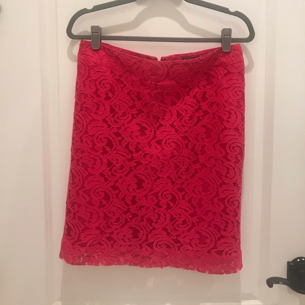 Pretty bright pink lace skirt. Only worn once.